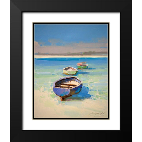 Caribbean Shore Black Modern Wood Framed Art Print with Double Matting by Yeremyan, Vahe