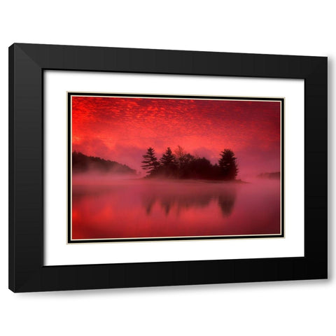 Islands In The Pink Black Modern Wood Framed Art Print with Double Matting by Zephyr, Patrick