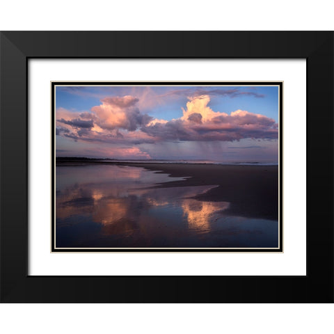 Evening Rain Black Modern Wood Framed Art Print with Double Matting by Zephyr, Patrick