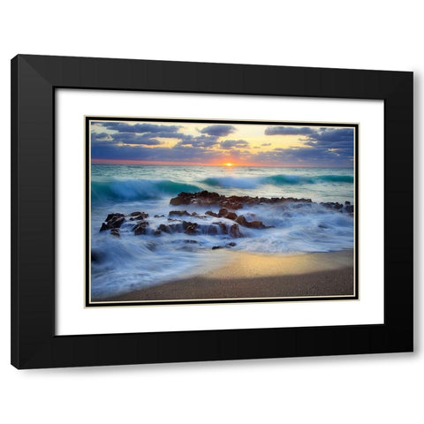 Soft Sunrise Black Modern Wood Framed Art Print with Double Matting by Zephyr, Patrick