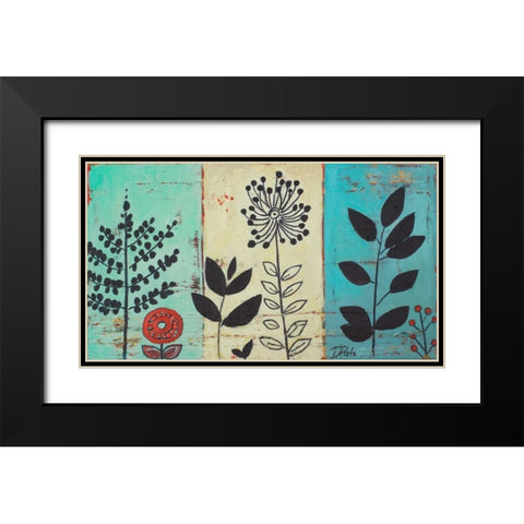Le Jardin I Black Modern Wood Framed Art Print with Double Matting by Pinto, Patricia