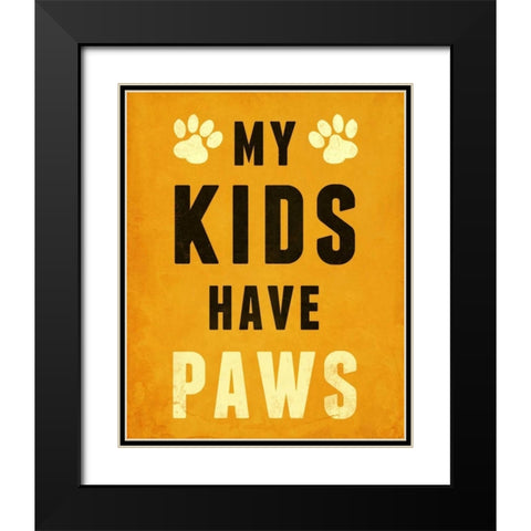Paw Kids I Black Modern Wood Framed Art Print with Double Matting by SD Graphics Studio