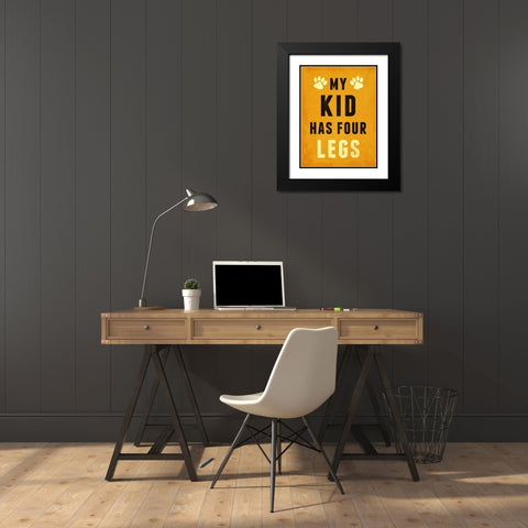 Paw Kids III Black Modern Wood Framed Art Print with Double Matting by SD Graphics Studio