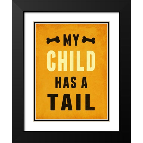 Paw Kids II Black Modern Wood Framed Art Print with Double Matting by SD Graphics Studio