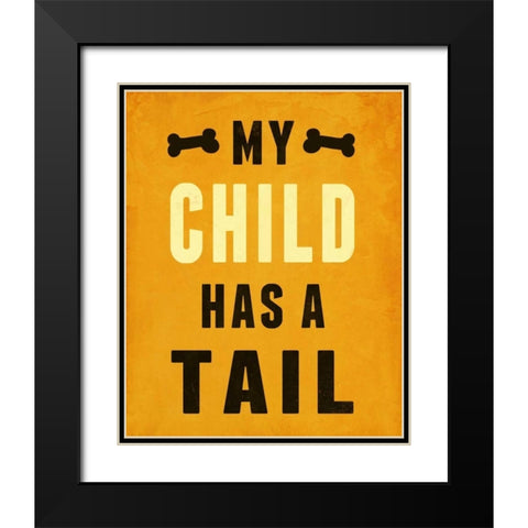 Paw Kids II Black Modern Wood Framed Art Print with Double Matting by SD Graphics Studio