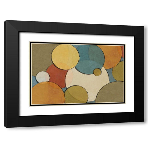 Circulos Black Modern Wood Framed Art Print with Double Matting by Josefina