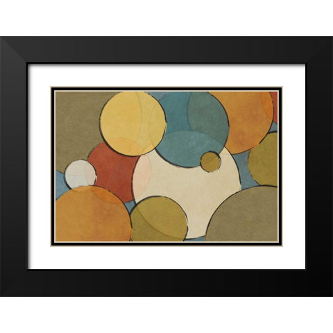 Circulos Black Modern Wood Framed Art Print with Double Matting by Josefina
