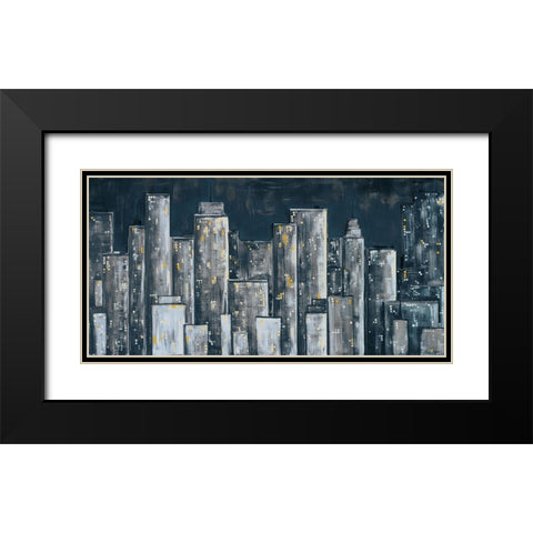 City Eclipse Black Modern Wood Framed Art Print with Double Matting by Ritter, Gina