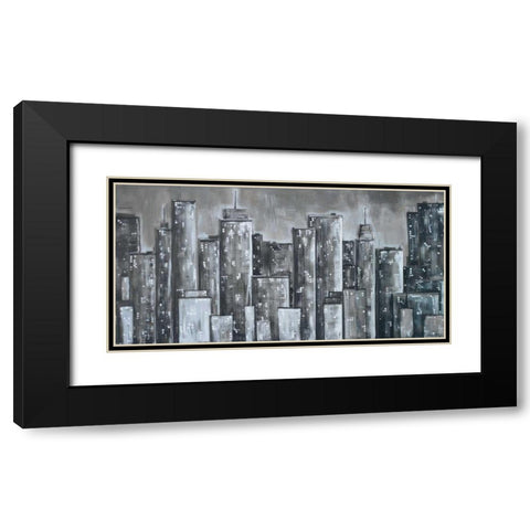 City Eclipse Black Modern Wood Framed Art Print with Double Matting by Ritter, Gina
