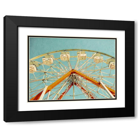 Red Ferris Wheel Black Modern Wood Framed Art Print with Double Matting by Peck, Gail