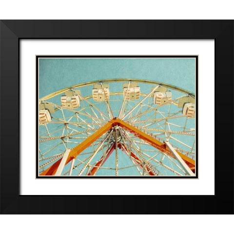 Red Ferris Wheel Black Modern Wood Framed Art Print with Double Matting by Peck, Gail