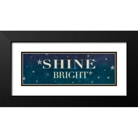 Dream Sparkle Shine Stars III Black Modern Wood Framed Art Print with Double Matting by SD Graphics Studio