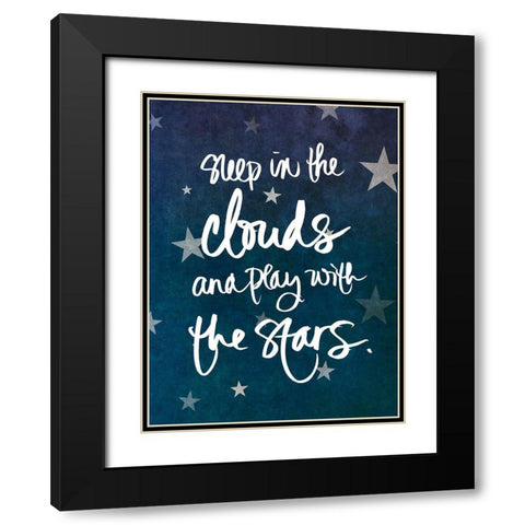 Sleep and Play Black Modern Wood Framed Art Print with Double Matting by SD Graphics Studio