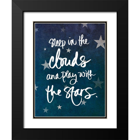 Sleep and Play Black Modern Wood Framed Art Print with Double Matting by SD Graphics Studio