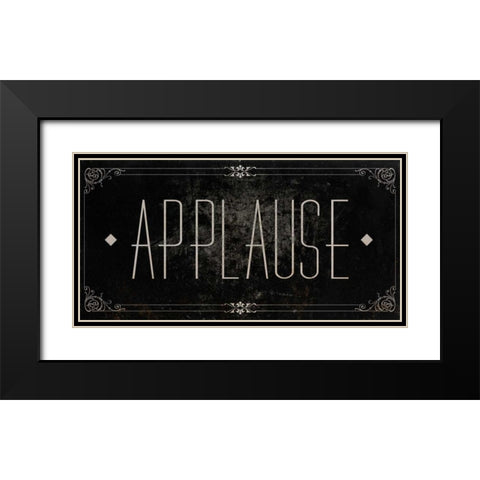 Silent Film Type I (Applause) Black Modern Wood Framed Art Print with Double Matting by SD Graphics Studio