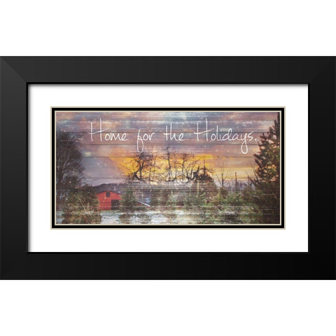 Home for the Holidays Black Modern Wood Framed Art Print with Double Matting by Poynter, Kelly