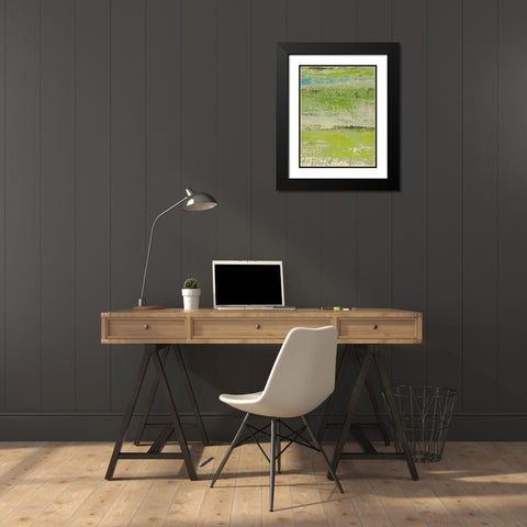 Organic Green II Black Modern Wood Framed Art Print with Double Matting by Marcon, Michael