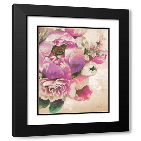 Beautiful Bouquet of Peonies in Pink I Black Modern Wood Framed Art Print with Double Matting by Pinto, Patricia