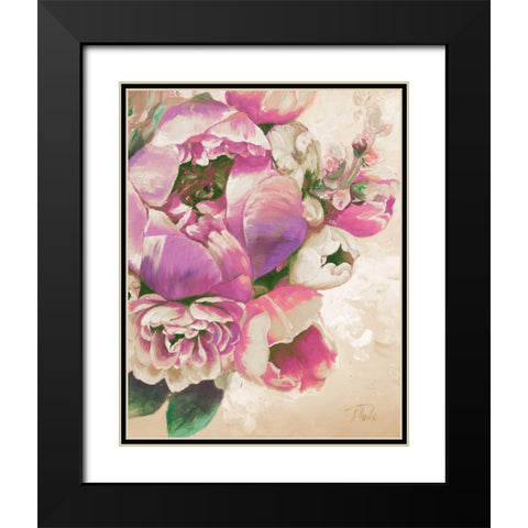 Beautiful Bouquet of Peonies in Pink I Black Modern Wood Framed Art Print with Double Matting by Pinto, Patricia