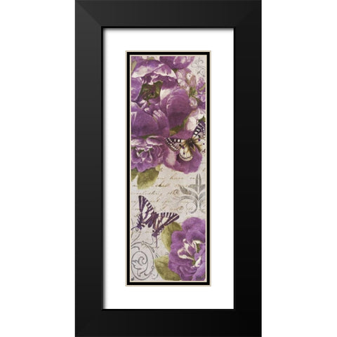 Beautiful Bouquet of Peonies Panel I Black Modern Wood Framed Art Print with Double Matting by Pinto, Patricia