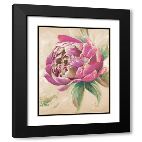 Beautiful Bouquet of Peonies in Pink II Black Modern Wood Framed Art Print with Double Matting by Pinto, Patricia