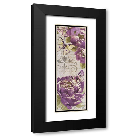 Beautiful Bouquet of Peonies Panel II Black Modern Wood Framed Art Print with Double Matting by Pinto, Patricia