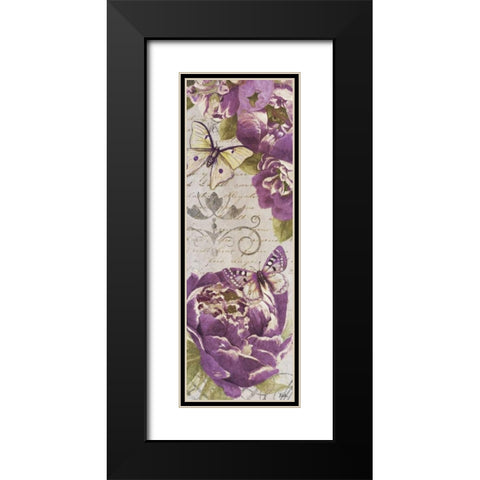 Beautiful Bouquet of Peonies Panel II Black Modern Wood Framed Art Print with Double Matting by Pinto, Patricia