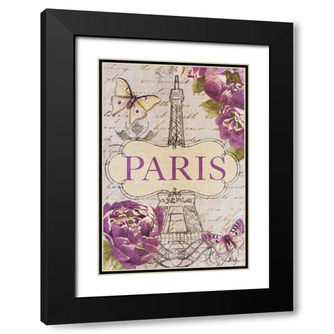 Beautiful Peonies in Paris Black Modern Wood Framed Art Print with Double Matting by Pinto, Patricia