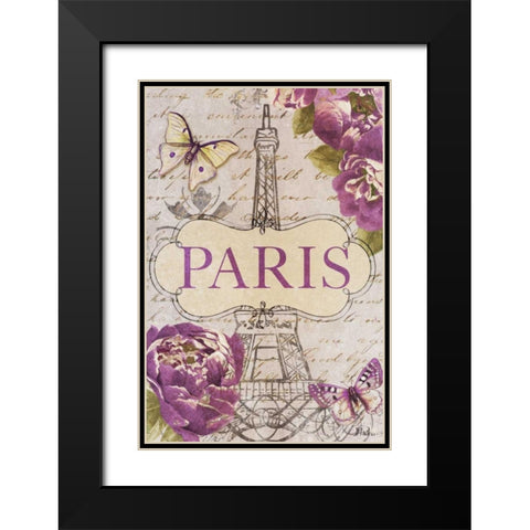 Beautiful Peonies in Paris Black Modern Wood Framed Art Print with Double Matting by Pinto, Patricia