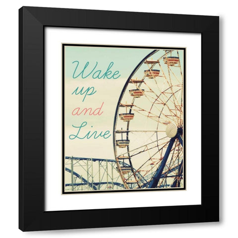 Retro Ferris With Type I Black Modern Wood Framed Art Print with Double Matting by Peck, Gail
