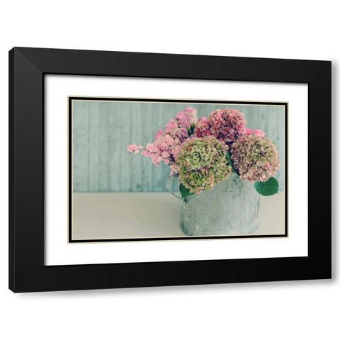 Blossoming Water Can Black Modern Wood Framed Art Print with Double Matting by Gardner, Sarah