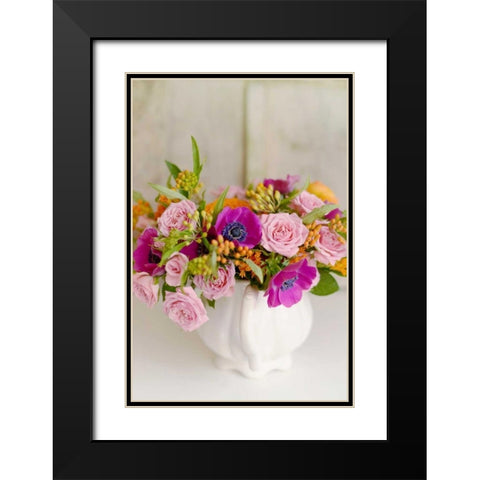 Radiant Bouquet Black Modern Wood Framed Art Print with Double Matting by Gardner, Sarah