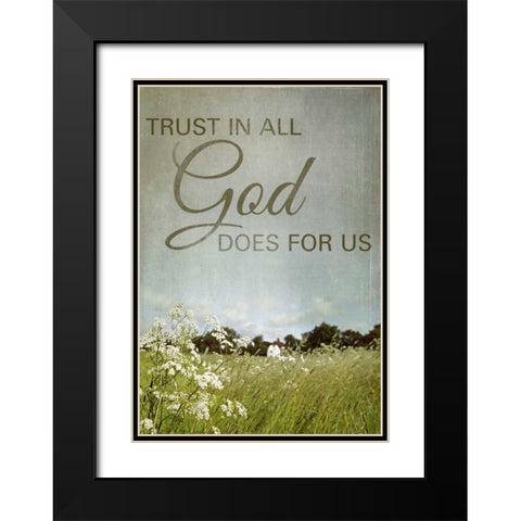 Trust in God Black Modern Wood Framed Art Print with Double Matting by Gardner, Sarah