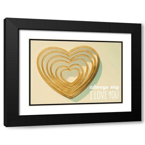 Always Say Gold Black Modern Wood Framed Art Print with Double Matting by Peck, Gail