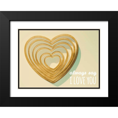 Always Say Gold Black Modern Wood Framed Art Print with Double Matting by Peck, Gail