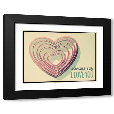 Always Say Black Modern Wood Framed Art Print with Double Matting by Peck, Gail