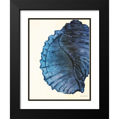 Blue Shell III Black Modern Wood Framed Art Print with Double Matting by Loreth, Lanie
