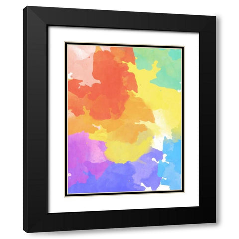 Watercolor Mess II Black Modern Wood Framed Art Print with Double Matting by SD Graphics Studio