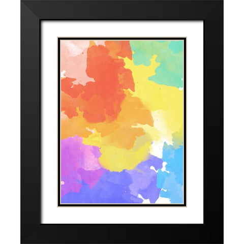 Watercolor Mess II Black Modern Wood Framed Art Print with Double Matting by SD Graphics Studio
