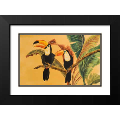 Toucans I Black Modern Wood Framed Art Print with Double Matting by Baliko, Linda