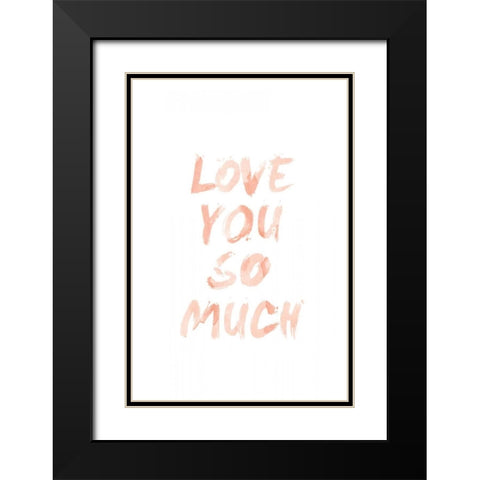 Love I Black Modern Wood Framed Art Print with Double Matting by SD Graphics Studio