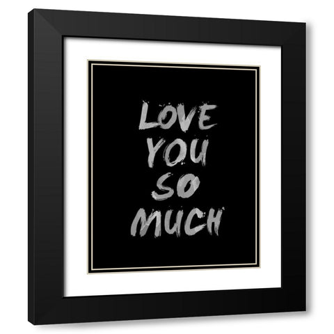 Love I Black Modern Wood Framed Art Print with Double Matting by SD Graphics Studio