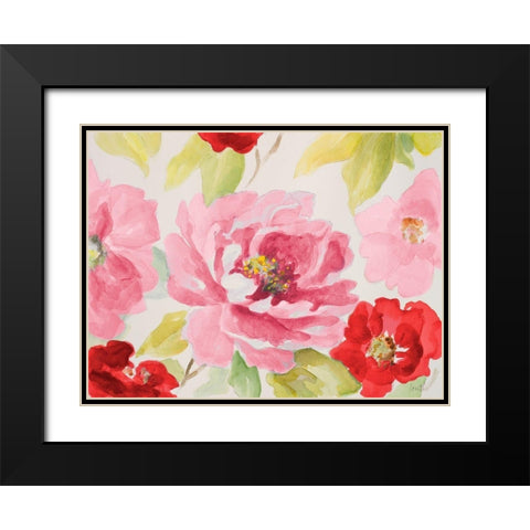 Floral Delicate in Pink II Black Modern Wood Framed Art Print with Double Matting by Loreth, Lanie
