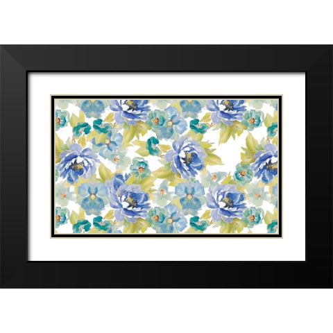 Floral Delicate Blossoms Black Modern Wood Framed Art Print with Double Matting by Loreth, Lanie