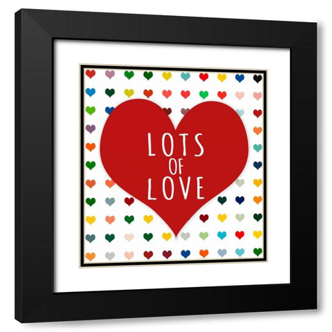 Lots of Love Black Modern Wood Framed Art Print with Double Matting by Lake, Shelley