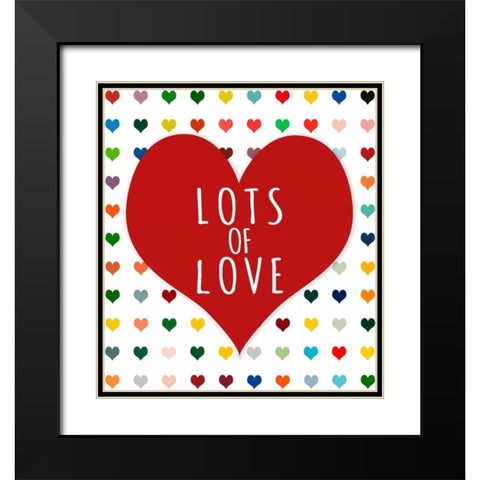 Lots of Love Black Modern Wood Framed Art Print with Double Matting by Lake, Shelley