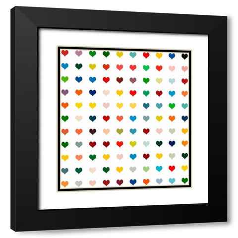 Black Heart Black Modern Wood Framed Art Print with Double Matting by Lake, Shelley
