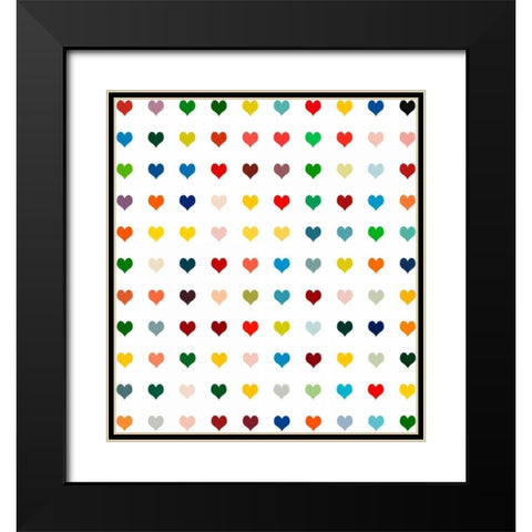 Black Heart Black Modern Wood Framed Art Print with Double Matting by Lake, Shelley