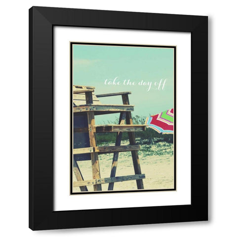 Take the Day Off Black Modern Wood Framed Art Print with Double Matting by Peck, Gail