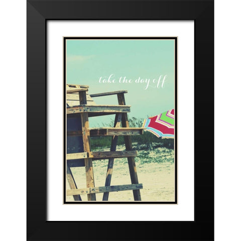 Take the Day Off Black Modern Wood Framed Art Print with Double Matting by Peck, Gail